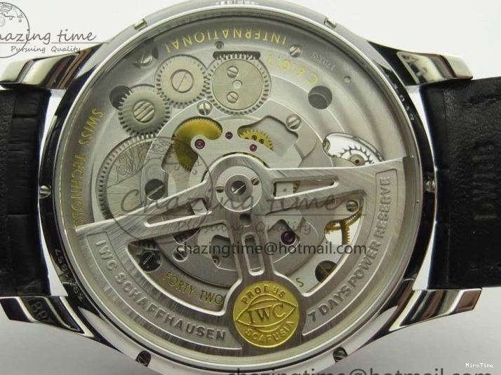 MIROTIME 0106 Portuguese Tourbillon IW5046 SS ZF Best Edition Gray Dial on Black Leather Strap SunProtective 7147